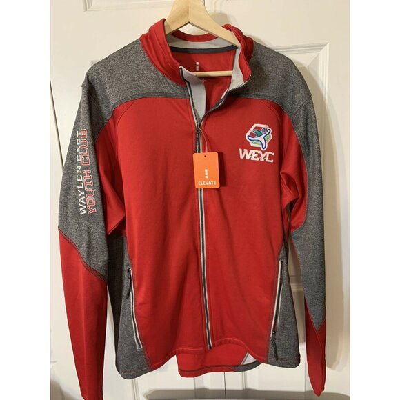 New‎ microfiber Hoodie by Elevate unisex Waylen East Youth Club Sz L Orange Gray - Picture 3 of 7